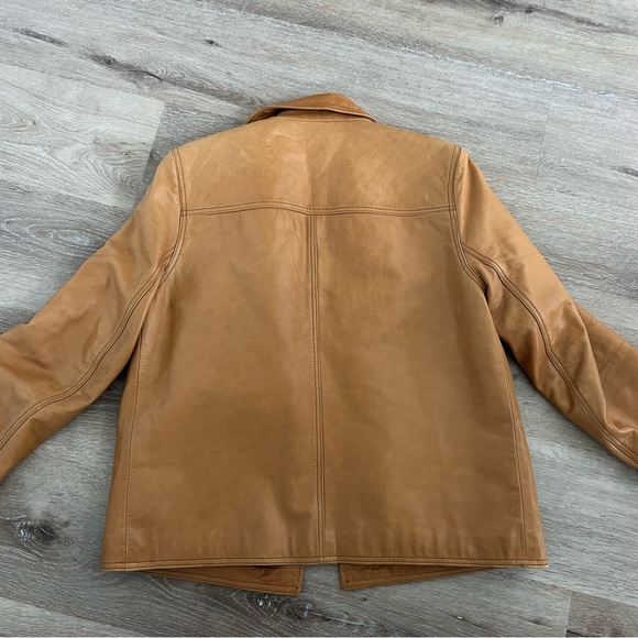 Vintage J. Crew Caramel Leather Jacket - Picture 3 of 5